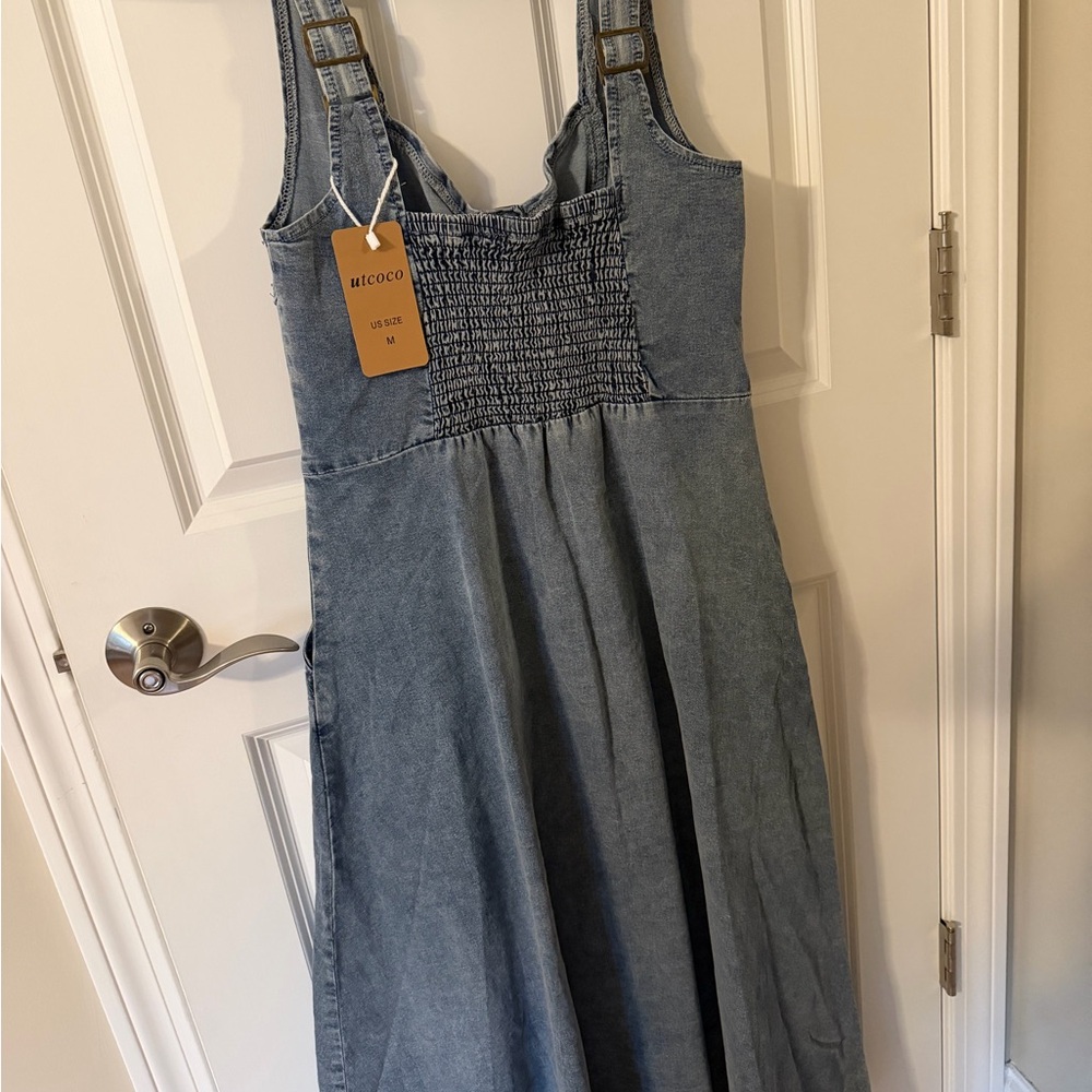 Blue Denim Button-Down Dress - Picture 4 of 5